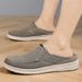 Men's Backless Slip On Mule Loafers Breathable Canvas Platform Walking Shoes Non Slip Cushioned Casual Indoor Outdoor Slide Shoes_vogvips.com