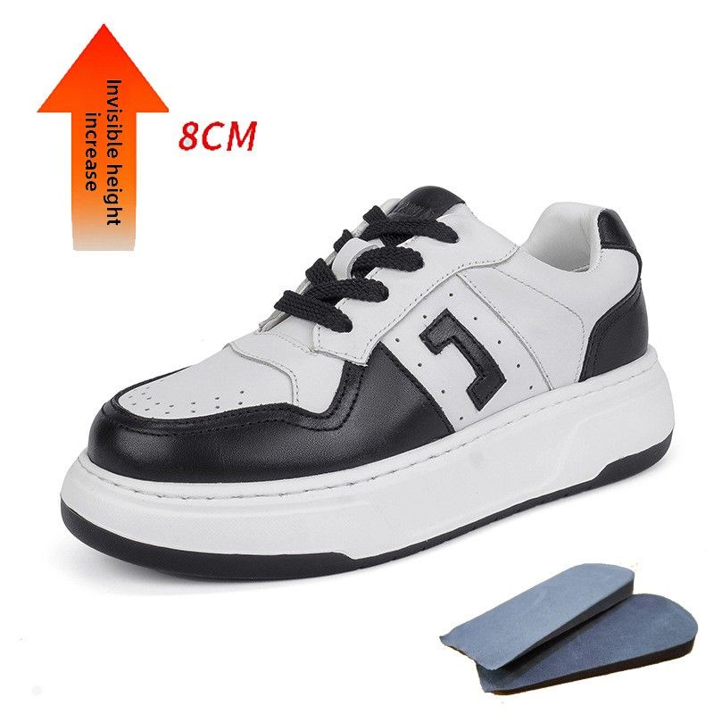 Height-increasing Leather Thick-soled White Shoes, Women's Thick-soled Non-slip Panda Shoes, Sports And Leisure 100_vogvips.com
