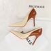 Vintage Style High Heels Pointed Toe Women S Dress Shoes For Party Evening Wear Chunky Heel Two Tone Design_vogvips.com