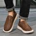 Trendy Lazy Low-Cut Breathable Casual Leather Large Size Slip-On Thick-Soled Shoes_vogvips.com
