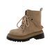 British Style Two-Way Women's Martin Autumn Winter Lace-Up Chunky Heel Thick Sole Short Petite Versatile Boots_vogvips.com
