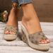 Super High Heels Slippers Women's New Summer Wear Fashion Printed All-in-one Thick Sole Non-slip Wedge Flip-flops_vogvips.com