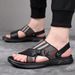 First Layer Cowhide Beach Shoes Soft Sole Latex Cushion Men's Summer New Two-Way Slippers Outdoor Sandals_vogvips.com