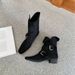 Belt Buckle Two-Way Wear Soft Leather Single Autumn Winter New Cowhide Square Toe Low Heel Turn-Up Korean Style Women's_vogvips.com