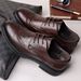 Euro Step Carved Genuine Leather Pointed Business Formal Autumn New Brogue Men's Soft Sole Shoes_vogvips.com