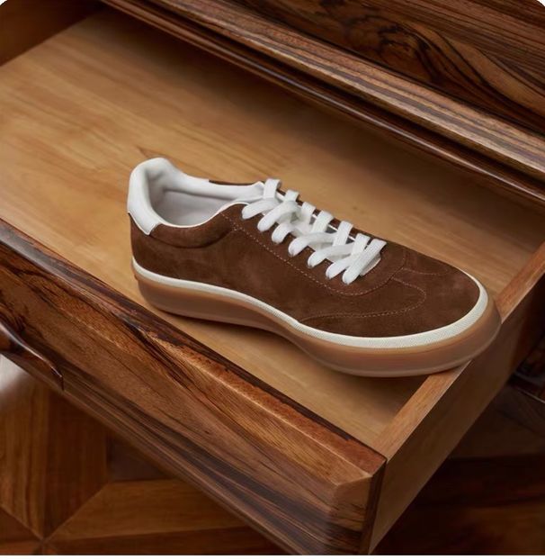 Men's Premium Leather Training Shoes - Breathable Low-Top Sneakers With Two-Tone Design For Casual & Outdoor Wear_vogvips.com