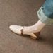 Soft Sole 2025 New Fashionable Summer And Autumn Dual Wear Single Shoes For Women, Breathable Pointed, Color Blocked,_vogvips.com