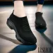 Unisex Size 35 44 Full Black Knitted Material Comfortable Shoes (uniform And School Shoes)_vogvips.com