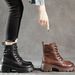 British Style Leather Ankle Boots 2023 Autumn Winter Fleece Lined Versatile Martin Shoes Women Spring High Appearance_vogvips.com