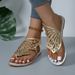 2024 Plus Size Women's Beach Sandals Fashionable Bow Tie Flat Comfortable European American Style PU Slides In Black Brown_vogvips.com