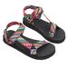 Women's Plus Size Sandals 2024 New Model With Velcro Straps, Thick Sole, Flat Bottom, European And American Ethnic Style_vogvips.com