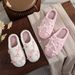 Women's Cozy Bow Slip-On House Slippers With Non-Slip Sole For Indoor Comfort And Warmth Girly Cute Warm Home Fur Slippers_vogvips.com