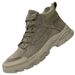 Medium Tube Men's Shoes Casual Outdoor Men's Pigskin High-top Leather Splicing Labor Insurance Tooling_vogvips.com