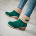 Large Cotton Shoes Autumn/winter Midsole Thick Heel Suede Snow Boots Size 43_vogvips.com