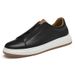 Men's Shoes Round Head White Shoes Board Shoes First Layer Cowhide Men's Casual Shoes Low Top Shallow Mouth Shoes_vogvips.com