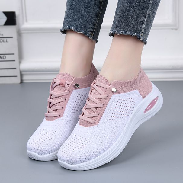 Cross-Border Hot-Selling Thick-Soled Sports Casual Women, Flyknit Breathable Mesh Air-Shake Shoes, Trendy New Export_vogvips.com
