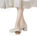 Single Shoes Women's Middle Heel Mary Square Head Jane Shoes Light Mouth Skirt Single Shoes High Heels Leather Shoes_vogvips.com