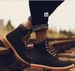 Men's Genuine Leather Work Boots - Classic High-Top Martin Boots With Round Toe, Chunky Heel & Lace-Up Design For Casual & Outdoor Wear_vogvips.com