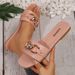 SHLIANG Fashion Women Slippers Lightweight Flat Sandals Metal Decoration Casual Shoes Fashion Chain Slippers Beach Slides Women V0164_vogvips.com