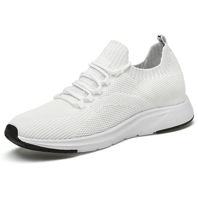 Inner Heightening Men's Shoes Cm Flying Woven Mesh Heightening Shoes Men's Little White Sports Shoes Casual Running_vogvips.com