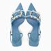 2025 Autumn New Women's Shoes: Sea Blue Summer French Style Butterfly Decor Versatile High Heel Pointed Toe Sandals_vogvips.com