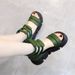 Soft Leather Hollowed-out Roman Sandals Women's Open-toed Rear Zipper Lightweight Platform Bag And Fish Mouth Sandals_vogvips.com