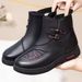 Women's Snow Boots Slip-On With Fleece Lining Soft Sole Middle-Aged And Elderly Mom Cotton Shoes For Women Winter_vogvips.com