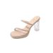 Women's High-heeled Shoes For Outdoor Wear, 2025 Summer New Model, Transparent Sandals With A Single Strap, Chunky_vogvips.com