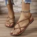 Beach Woven Hollow Women Flats Casual Clip Toe Sandals Summer 2024 New Fashion Walking Shoes Dress Femme Slides_vogvips.com