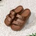New Women's Platform Sandals With Arch Support Lightweight Slip On Eva Slides Summer Beach Sandal With Adjustable Buckle_vogvips.com