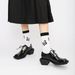 Loafers Small Leather For Women With Metal Decoration, Lace-Up Retro 2022 Early Spring Square Toe Chunky Heel Single_vogvips.com