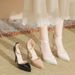 Women's Shoes Early Spring Waterproof Platform One Line Lacquered Hollow High Heels Professional Commuter Women's Shoes Banquet Dress All Match Women_vogvips.com