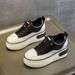 2025 Autumn New Women's Shoes: Wedge Platform Single High Heel Thick Sole, Internal Height Increase, Casual Shoes,_vogvips.com
