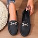 Plus Size Women's Loafers With Metal Accents Slip-On Comfort Flats Lightweight Soft Sole Casual Shoes For Everyday Wear_vogvips.com