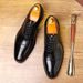 Men's leather breathable business dress men's shoe head layer cowhide English Oxford shoes wedding shoes_vogvips.com