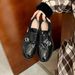 High Version Cowhide Handcrafted Embroidered Genuine Thick Sole Loafers For Women British Style Small Leather Chunky_vogvips.com