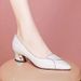 Shallow Single Shoes Women's Fashion Low-heeled Work Shoes Thick-heeled Pointed Thick-heeled Leather Shoes Women_vogvips.com