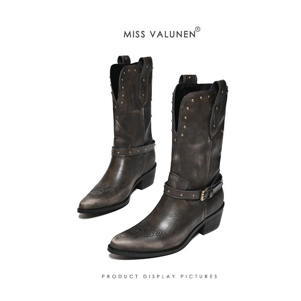 Vintage Star Dirty Martin 2024 Autumn Winter Western Cowboy Knight Distressed Short Boots Motorcycle Style_vogvips.com
