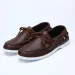 Mens Leather Boat Lace Up Casual Moc Toe Deck Shoes For Daily And Sailing_vogvips.com