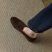 In Stock 3378 Soft Leather Frosted Loafers For Women, Winter 2025, New Spring And Autumn Vintage Round-toe British Style_vogvips.com