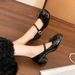 Mary Jane With Chunky Heel Square Toe, High-heeled Single Shoes, Extra Wide And Plus Size, Women's Shoes Size_vogvips.com