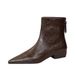 6533 Retro Women's With Medium Chunky Heel, Back Zipper, Slim-fit, Versatile, Makes Feet Look Smaller, Ankle Boots,_vogvips.com