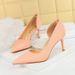 3226-A2 European And American Style Banquet Heels Women Sexy Thin Shallow Mouth Pointed Toe Side Cut High Heel Pumps_vogvips.com