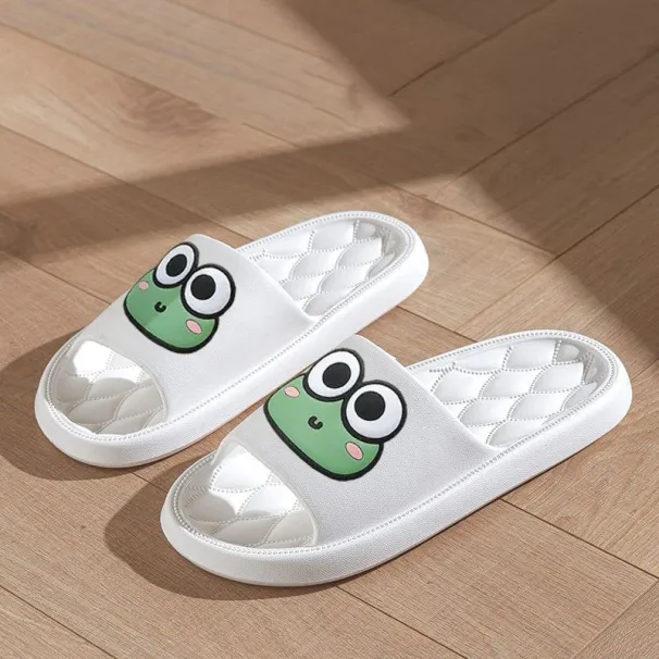 Cute Summer Beach Slides Bathroom Anti Slip Slipper Non-slip Home Flip Flops Cartoon Frog Soft Sandals_vogvips.com