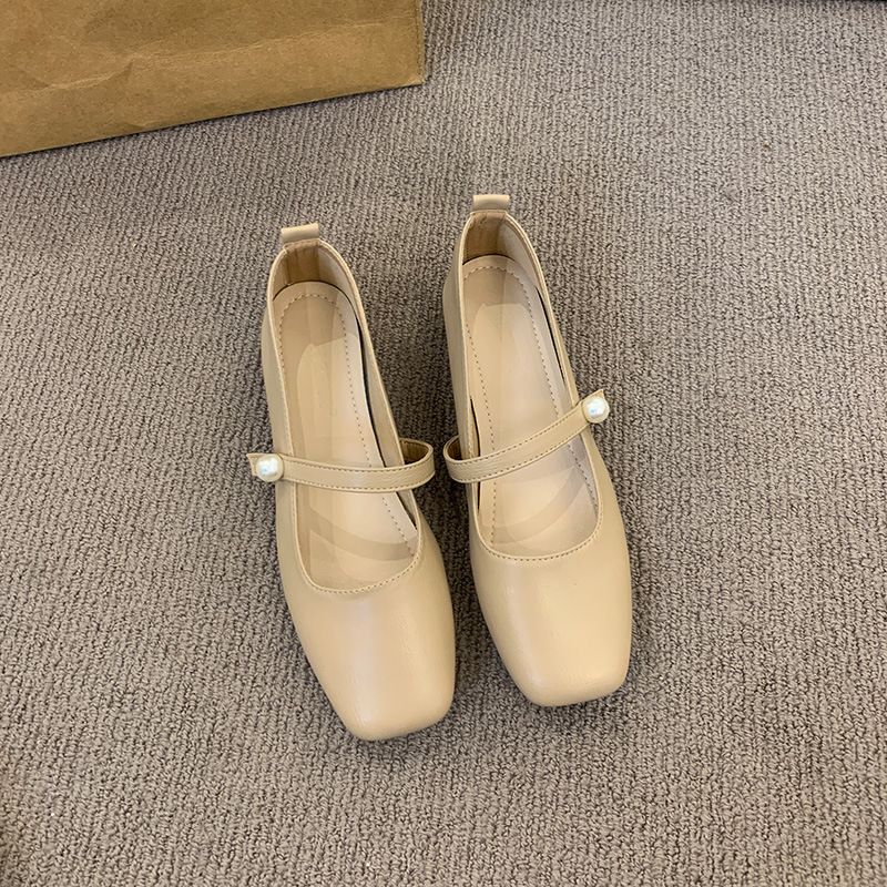 Square Head Mary Jane Shoes Women's Shoes Spring And Autumn Thick Heel With French Style Skirt Temperament Versatile_vogvips.com