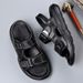 Summer Man Sandals Dual-Purpose Leather Mens Slippers Casual Outdoor Slides Beach Shoes Quick Dry Man Half Drag Flip_vogvips.com