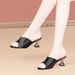 Trendy Rhinestone French-style Sandals For Women, Summer Outdoor Fashion, Color-blocked Peep-toe High-heeled Slip-ons,_vogvips.com