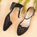 Sandals Women's Baotou Middle Heel Shoes Women's Rhinestone Mesh Women's Shoes Hollow Single Shoes Mom Shoes_vogvips.com