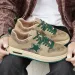 Men's Khaki Green Star Sneakers Retro Lace-up Platform Plus-size New Summer Sports Casual Sneakers For Men Genuine_vogvips.com
