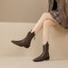 Grape Mom Pointed V-Cut Western Women, New Autumn Winter European And American Style Small Square Toe Ankle_vogvips.com